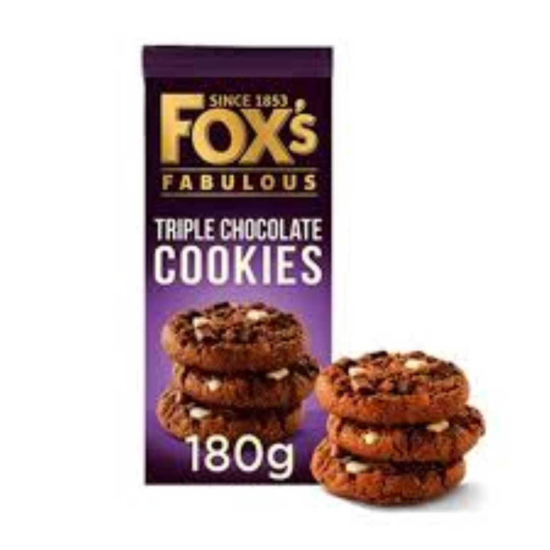 FOXS TRIPLE CHOC COOKIES 180G